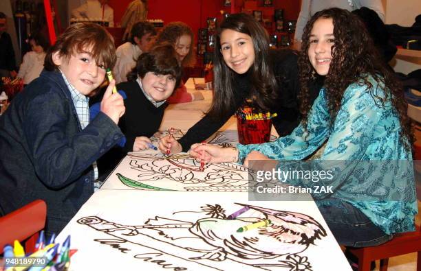 Jonah Bobo, Josh Flitter, Paulina Gerzon and Hallie Kate Eisenberg at the RxArt Coloring Book Launch held at DKNY Madison Ave, New York City BRIAN...