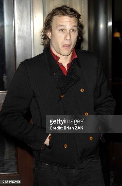 Heath Ledger arrives to a screening of "Candy" held at the Tribeca Grand Hotel screening room, New York City BRIAN ZAK.
