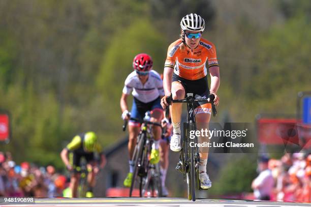 Arrival / Anna Van Der Breggen of The Netherlands and Boels - Dolmans Cycling Team / Celebration / during the 21st La Fleche Wallonne 2018 a 118,5km...