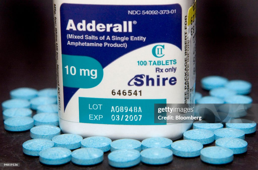 Ten milligram tablets of the hyperactivity drug, Adderall, m