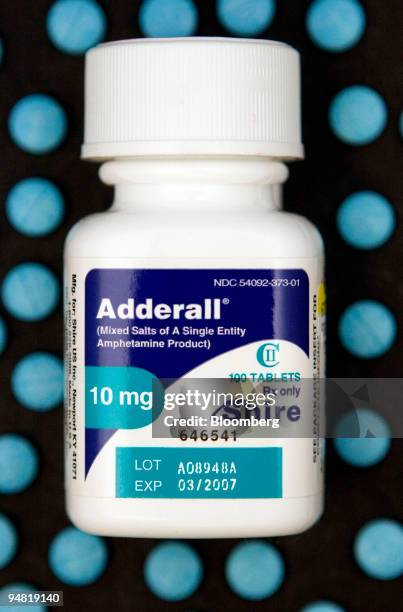 Ten milligram tablets of the hyperactivity drug, Adderall, made by Shire Plc, is shown in a Cambridge, Massachusetts pharmacy Thursday, January 19,...