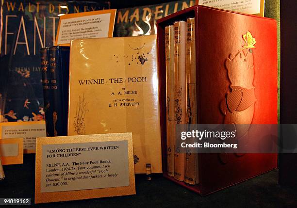 Four volume set of first edition copies of Winnie-The-Pooh by A.A. Milne sit on display in the Bauman Rare Books booth at the 52nd Annual Winter...