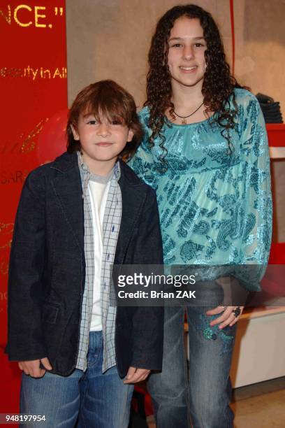 Jonah Bobo and Hallie Kate Eisenberg at the RxArt Coloring Book Launch held at DKNY Madison Ave, New York City BRIAN ZAK.