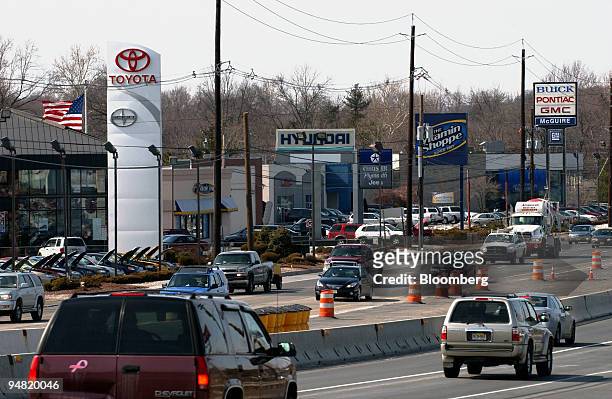 View of Route 46 in Little Falls, New Jersey, with a Toyota dealer, on left, and Buick, Pontiac, GMC dealer on the right, Wednesday, March 16, 2005....