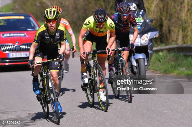 Amanda Spratt of Australia and Team Mitchelton-Scott / Pauline Ferrand-Prévot of France and Team Canyon SRAM Racing / Megan Guarnier of The United...