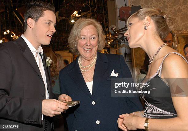 Mary Alice "Mickey" Dobbins, center, chats with "Days of Our Lives" cast members Jesse Soffer, left, and Kelley Nenighan Hensley at the show's 49th...