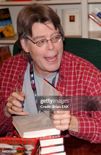 Stephen King and Stewart O'Nan signs copies of their new book "Faithful", New York City.