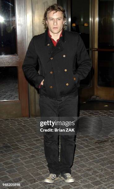 Heath Ledger arrives to a screening of "Candy" held at the Tribeca Grand Hotel screening room, New York City BRIAN ZAK.