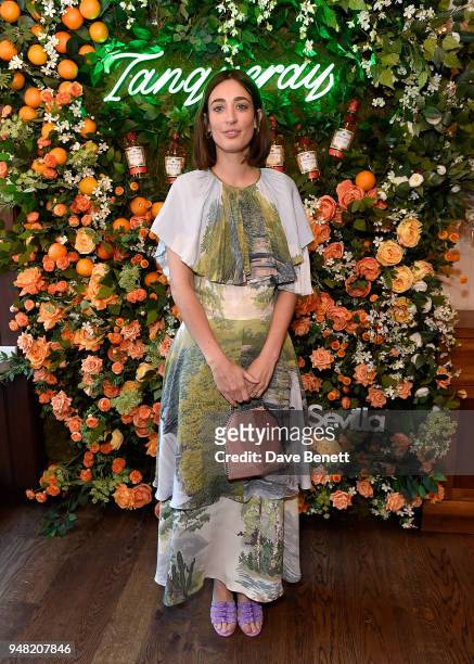 Laura Jackson attends the launch of new gin Tanqueray Flor de Sevilla in partnership with Jose Pizarro at Pizarro Restaurant on April 18, 2018 in...