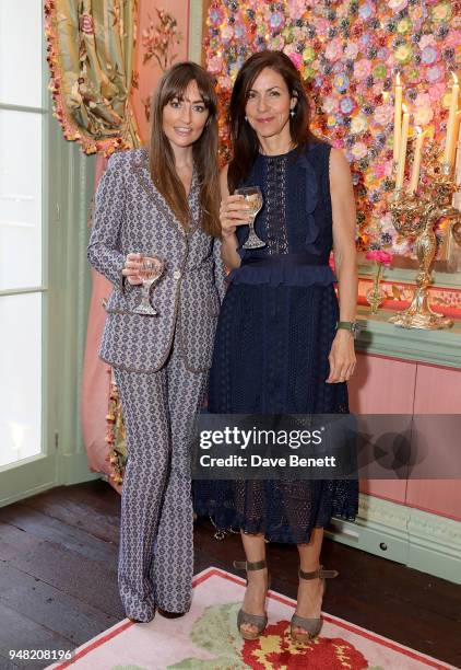 Michelle Kennedy and Julia Bradbury attend Peanut's 1st birthday party at Annabel's on April 18, 2018 in London, England.