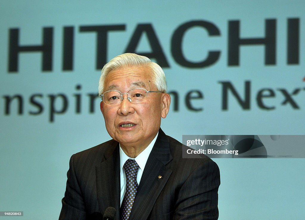 Hitachi Ltd.'s new Chairman Etsuhiko Shoyama speaks to repor