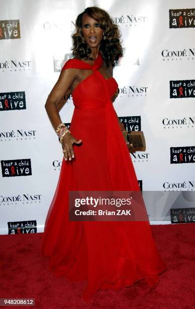 Iman arrives to Conde Nast Media Group Presents "The Black Ball" to Benefit Keep A Child Alive held at Hammerstein Ballroom, New York City BRIAN ZAK.