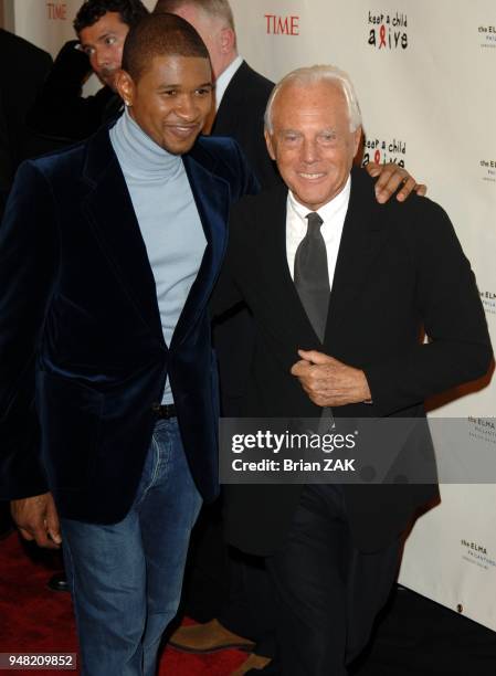 Usher and Giorgio Armani arrives at Keep a Child Alive's Annual "The Black Ball" to benefit AIDS research held at the Frederick P. Rose Hall, Jazz at...