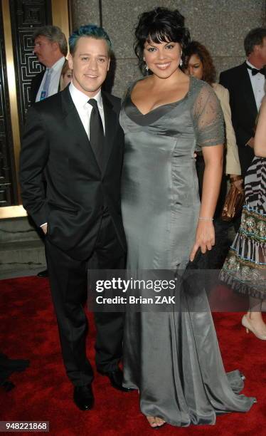 Knight and Sara Ramirez arrive to the 60th Annual Tony Awards held at Radio City Music Hall, New York City. BRIAN ZAK.