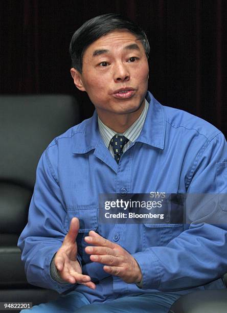 Shanghai WaiGaoQiao Shipbuilding Co. Ltd. Vice President Chen Min Jun talks to Bloomberg News March 7, 2005 at the shipyard in Shanghai, China.