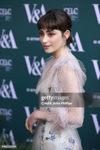 Ellise Chappell attends the Fashioned From Nature VIP preview at The V&A on April 18, 2018 in London, England.