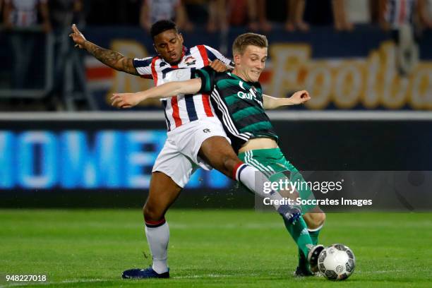 Giliano Wijnaldum of Willem II, Dylan Vente of Feyenoord during the Dutch Eredivisie match between Willem II v Feyenoord at the Koning Willem II...