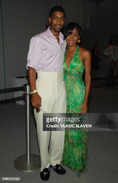 Stylist Farnsworth Bentley and guest arrive at Baby Phat by Kimora Lee Simmons Spring 2007 Fashion Show, during Olympus Fashion Week, held at Bryant...