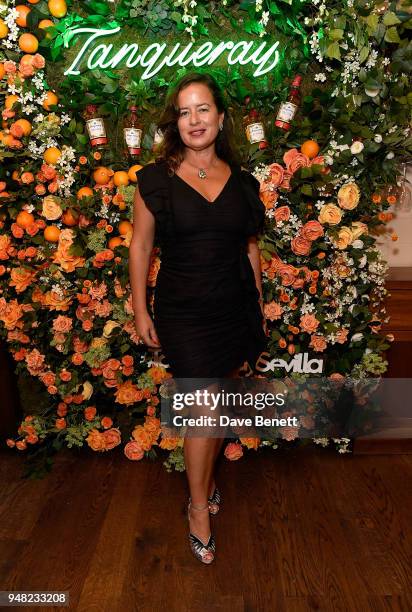 Jade Jagger attends the launch of new gin Tanqueray Flor de Sevilla in partnership with Jose Pizarro at Pizarro Restaurant on April 18, 2018 in...