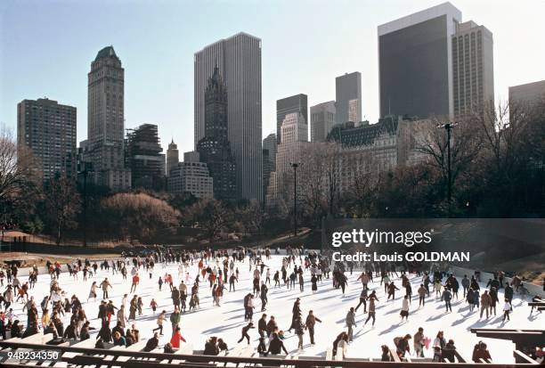 New York, Central Park, Wollman Ice Rink. 1986 USA: New York, Central Park, la patinoire de Wollman Rink. 1986.