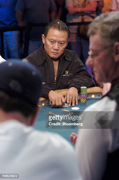 Gambler Men "The Master" Nguyen is pictured during the World Series of Poker at Binion's Horseshoe Hotel & Casino in Las Vegas, Nevada, on Saturday,...