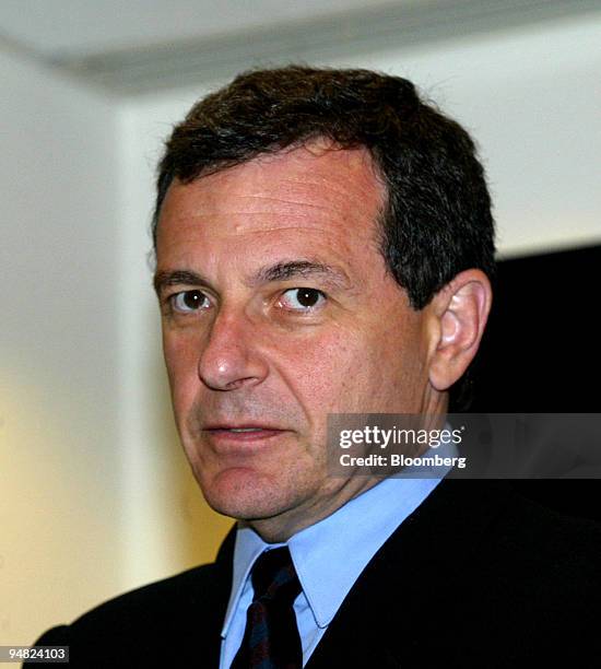 Robert Iger, the Walt Disney Company's president and chief operating officer, is pictured at a news conference following a meeting with officials...