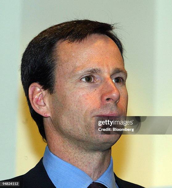 Thomas Staggs, the Walt Disney Company's chief financial officer, is pictured at a news conference following a meeting with officials from seven...