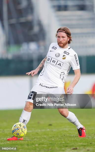 Emil Wahlstrom of BK Hacken during the Allsvenskan match between IF Sirius FK and BK Hacken at Studenternas IP on April 18, 2018 in Uppsala, Sweden.