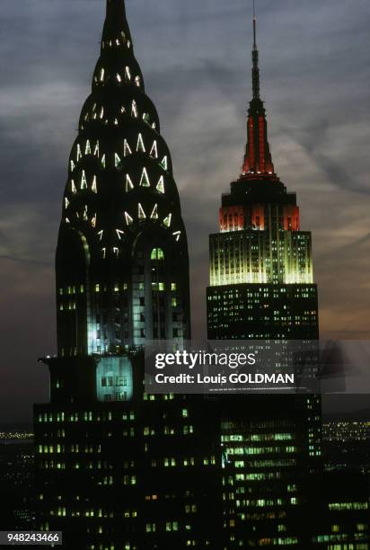 Le Chrysler Building et l'Empire State Building, à New York aux Etats-Unis.