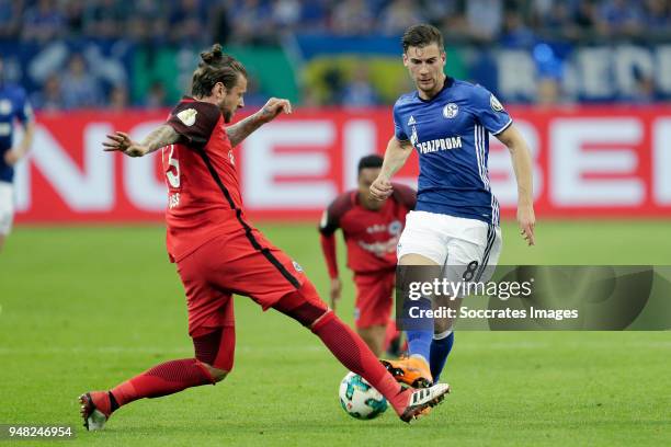 Marco Russ of Eintracht Frankfurt, Leon Goretzka of Schalke 04 during the German DFB Pokal match between Schalke 04 v Eintracht Frankfurt at the...