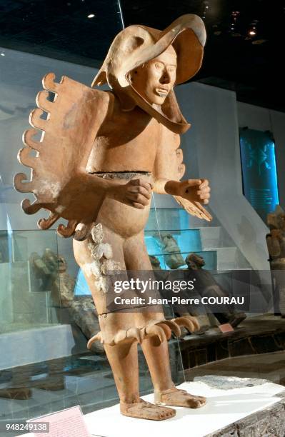 Eagle-warrior, hollow ceramic dating from between 1300 and 1521. Preserved at the Templo Mayor Museum in Mexico . For the Aztecs, the eagle...