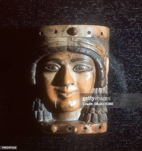 Ivory sculpture of Phoenician origin from around 710 B.C.E. It comes from the palace that SALMANASAR III had built in the city of Nimrud between 858...
