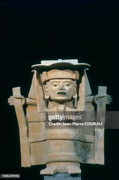 Hollow ceramic representing the Moon goddess TLAZOLTEOTL, dating from the terminal Classic period , from Veracruz and preserved at the Museum of...