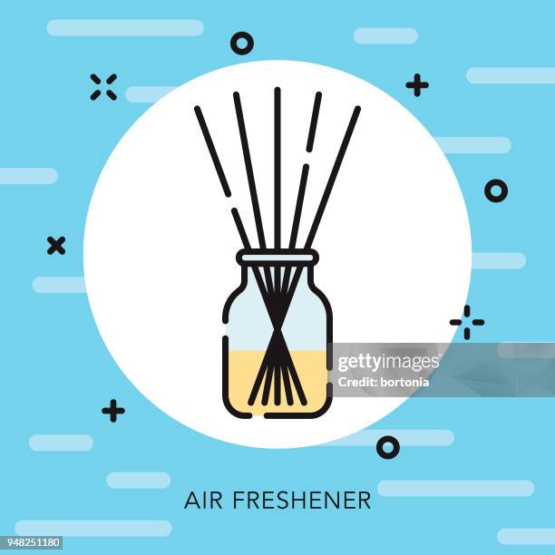 stockillustraties, clipart, cartoons en iconen met luchtverfrisser open overzicht schoonmaak leveringen pictogram - air freshener