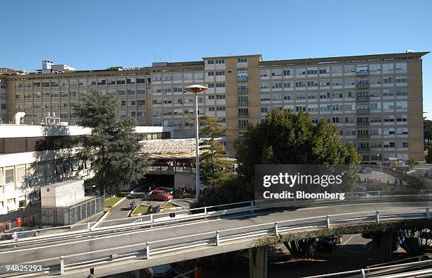 Gemelli Hospital, where Pope John Paul II was taken after his sudden breathing problems the night before, is seen in Rome, Italy, Friday, February...