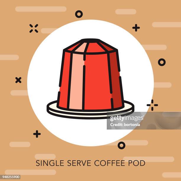 coffee pod open outline icon - coffee capsule stock illustrations