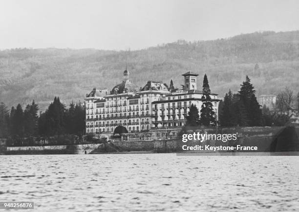 Hôtel des Iles Borromées à Stresa où seront logés Messieurs Laval, Sir John Simon et leurs suites, à Stresa, Italie en avril 1935.