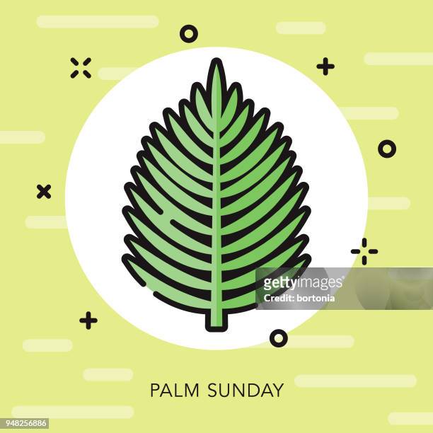 棕櫚星期日打開大綱復活節圖示 - palm sunday 幅插畫檔、美工圖案、卡通及圖標