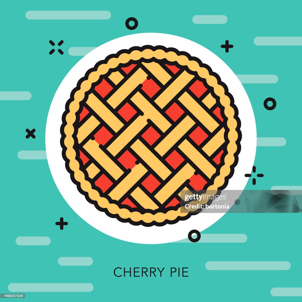 Cherry Pie Open Outline Baking Icon
