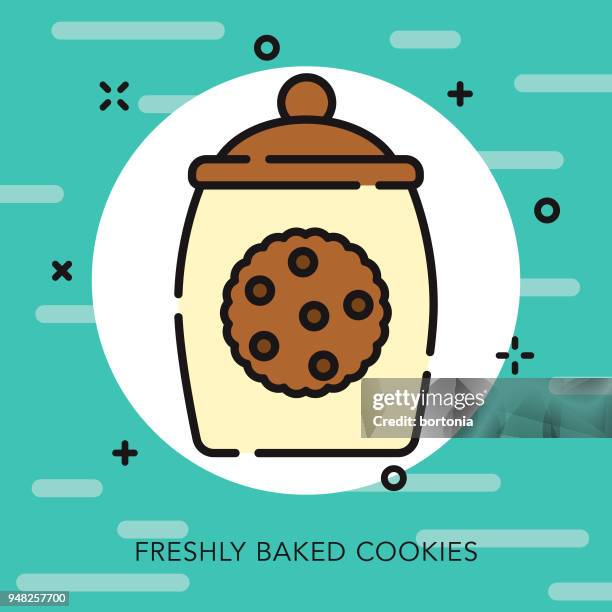 cookies open outline baking icon - raisin cookie stock illustrations
