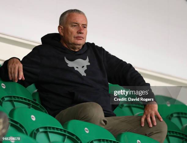 Chris Boyd , who has been appointed new director of rugby of Northampton Saints for next season, looks on during the Mobbs Memorial match between...