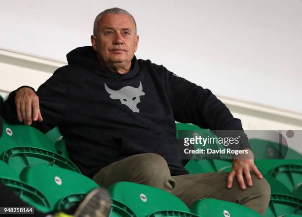Chris Boyd , who has been appointed new director of rugby of Northampton Saints for next season, looks on during the Mobbs Memorial match between...