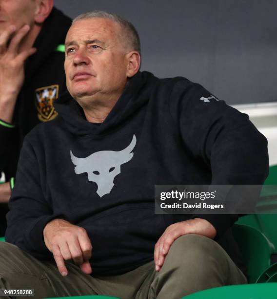 Chris Boyd , who has been appointed new director of rugby of Northampton Saints for next season, looks on during the Mobbs Memorial match between...