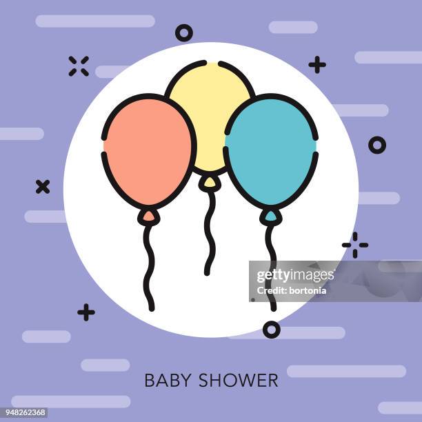 赤ちゃんシャワー オープン概要赤ちゃんアイコン - 風船　子供 パステル点のイラスト素材／クリップアート素材／マンガ素材／アイコ�ン素材