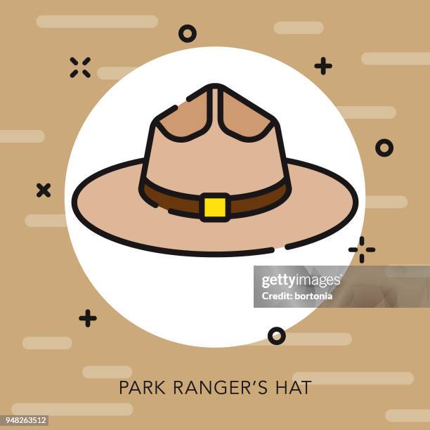 Park Rangers Hat Open Outline Canadian Icon High-Res Vector