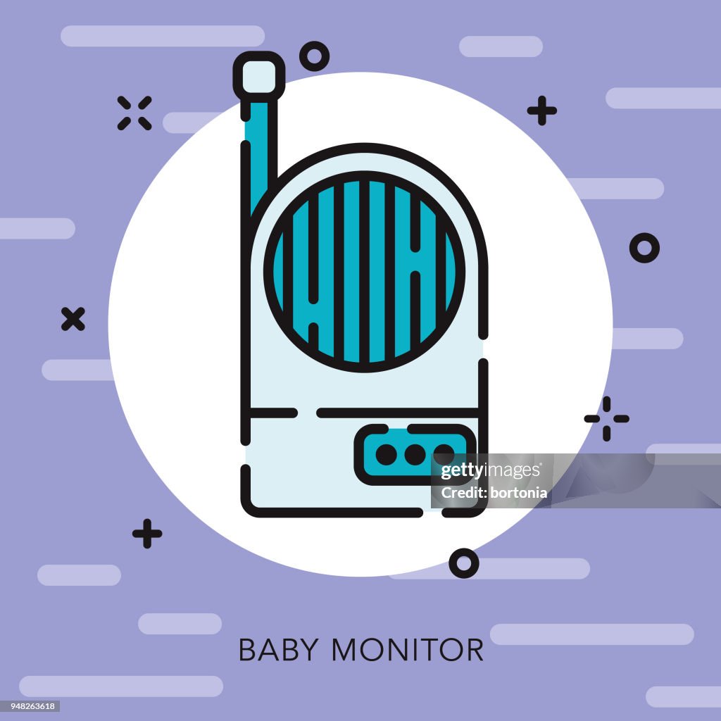 Icono del monitor de bebé contorno abierto