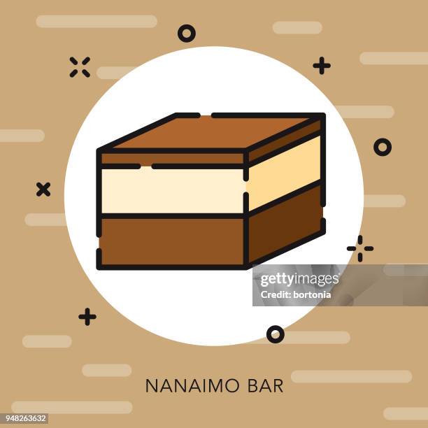 nanaimo bar open outline canadian icon - open chocolate bar stock illustrations