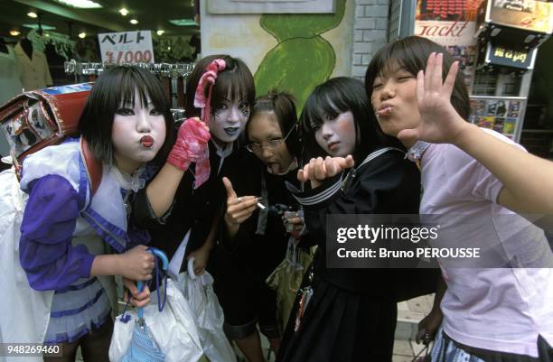 Asia, Japan, Tokyo, Harajuku fashion girls.