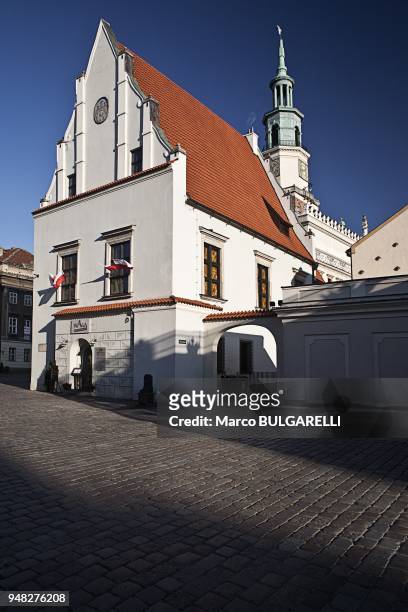 Old Market Square or Stary Rynek in Poznan in Poland, on November 12, 2011. The central square of the city established in 1253 on the left bank of...
