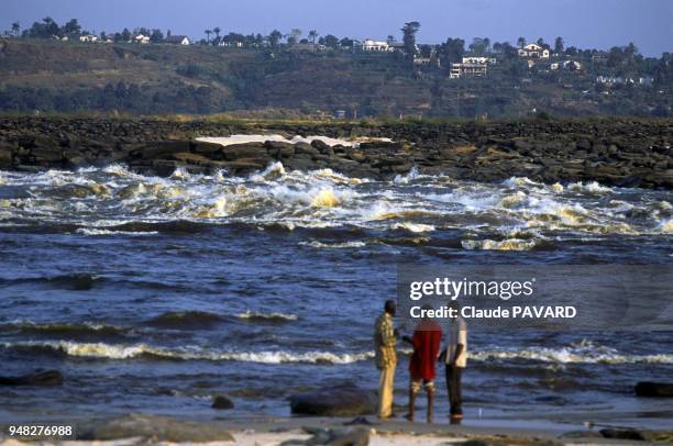 The rapids of the Congo river, circa 1990, in Brazzaville, Congo.